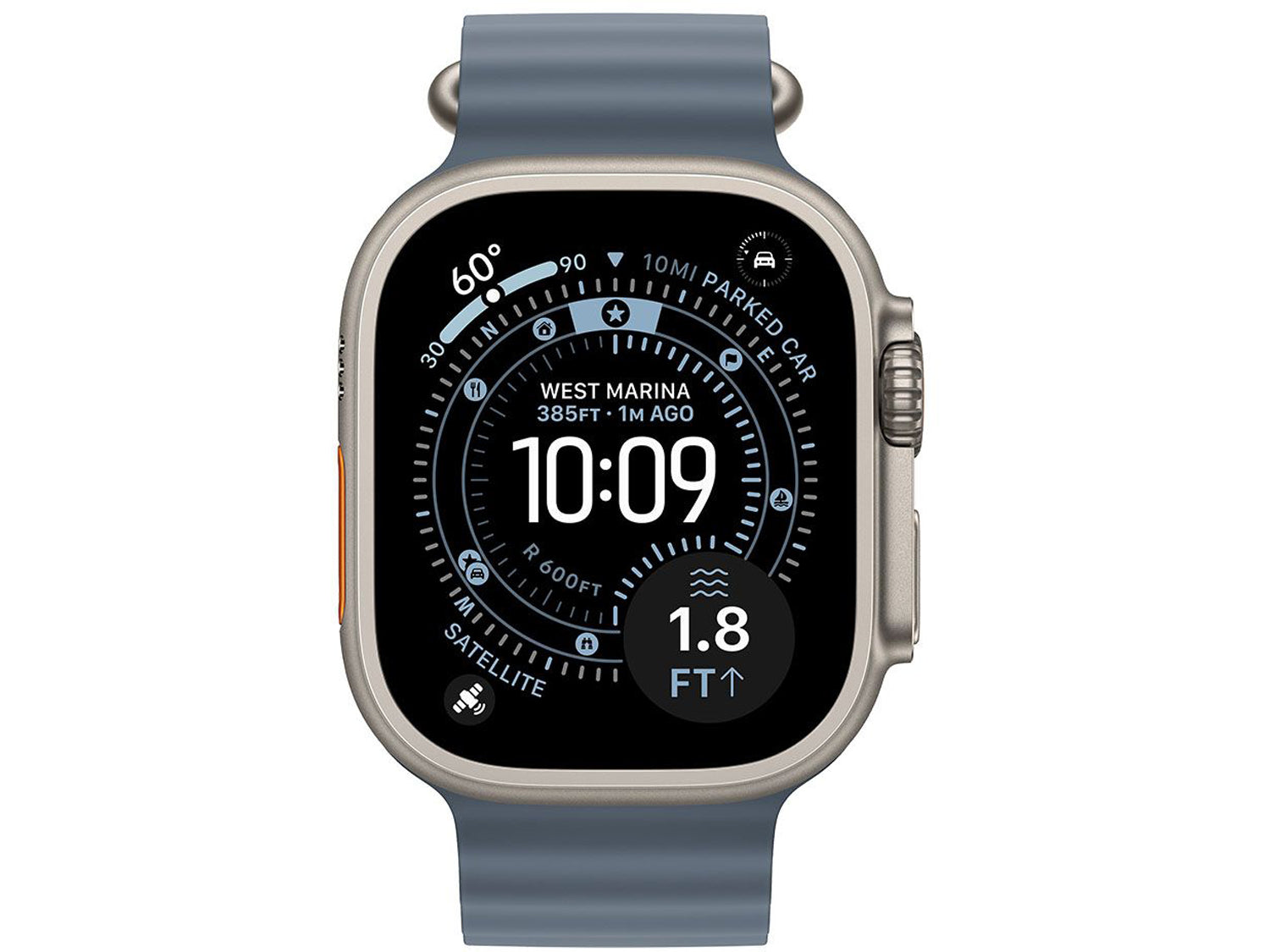Apple Watch Ultra 3 Cellular 49mm Natural Titanium Case with Anchor Blue Ocean Band