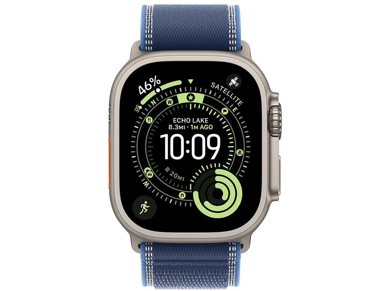 Apple Watch Ultra 3 Cellular 49mm Natural Titanium Case with Blue/Bright Blue Trail Loop - S/M