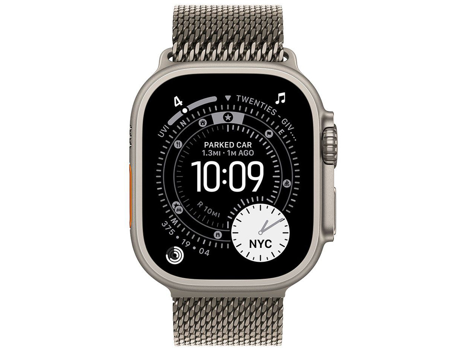 Apple Watch Ultra 3 Cellular 49mm Natural Titanium Case with Natural Titanium Milanese Loop - Large