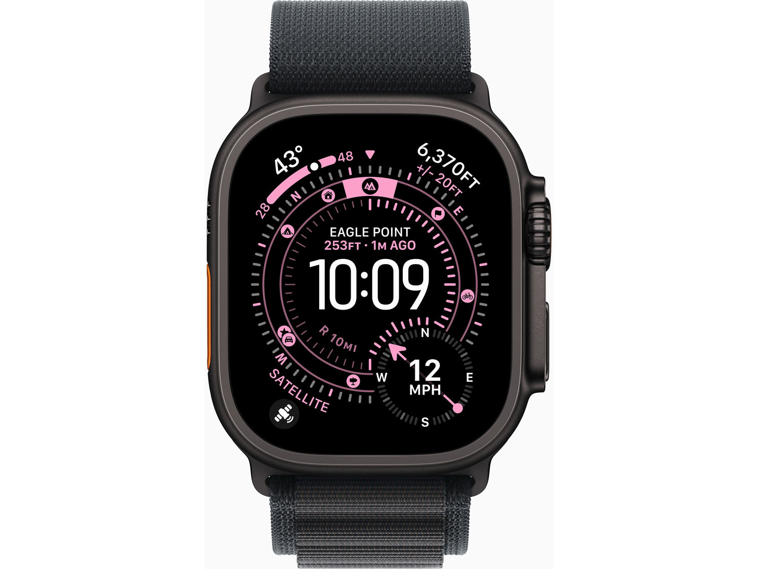 Apple Watch Ultra 3 Cellular 49mm Titanium Case with Black Alpine Loop - Medium
