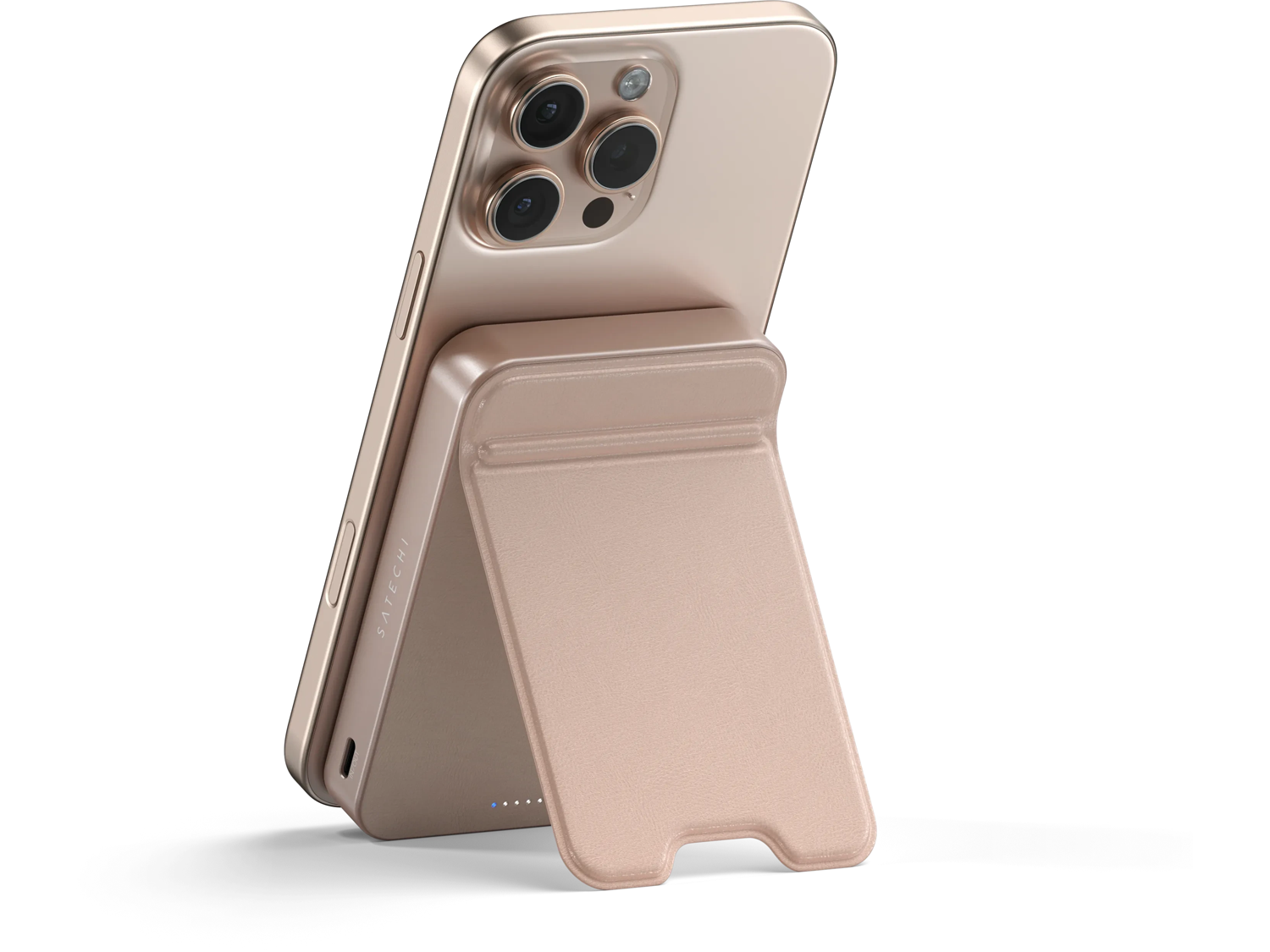 Satechi Qi2 10K Magnetic Power Bank with Stand - Desert Rose