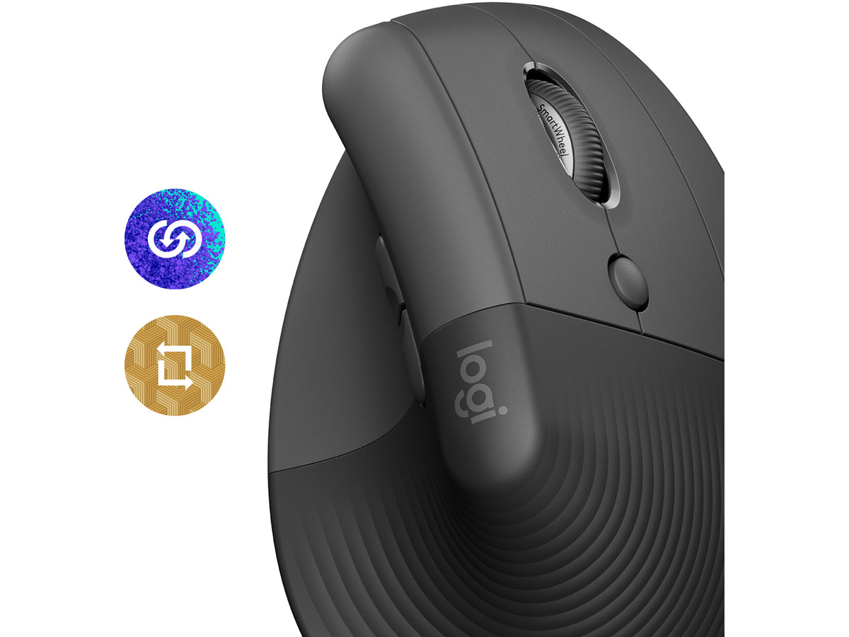 Logitech Lift Vertical Ergonomic Mouse for Business, Graphite