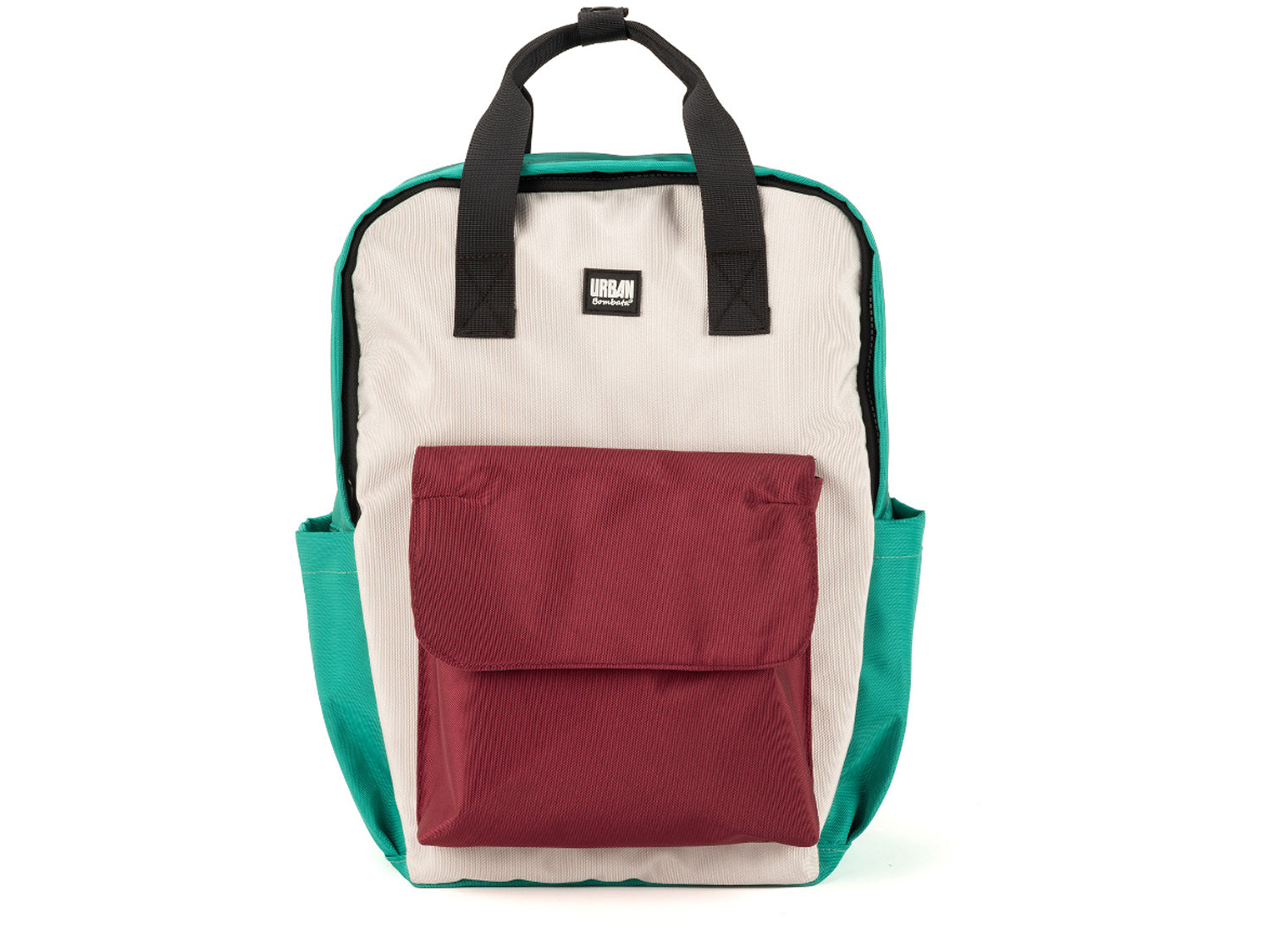 Bombata Urban Backpack Rio Green-White-Burgundy red