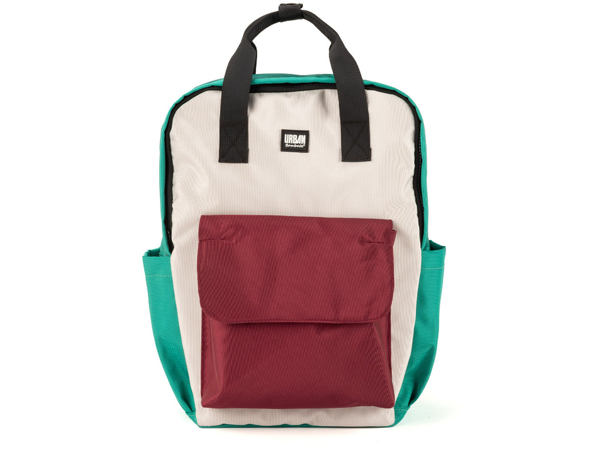 Bombata Urban Backpack Rio Green-White-Burgundy red