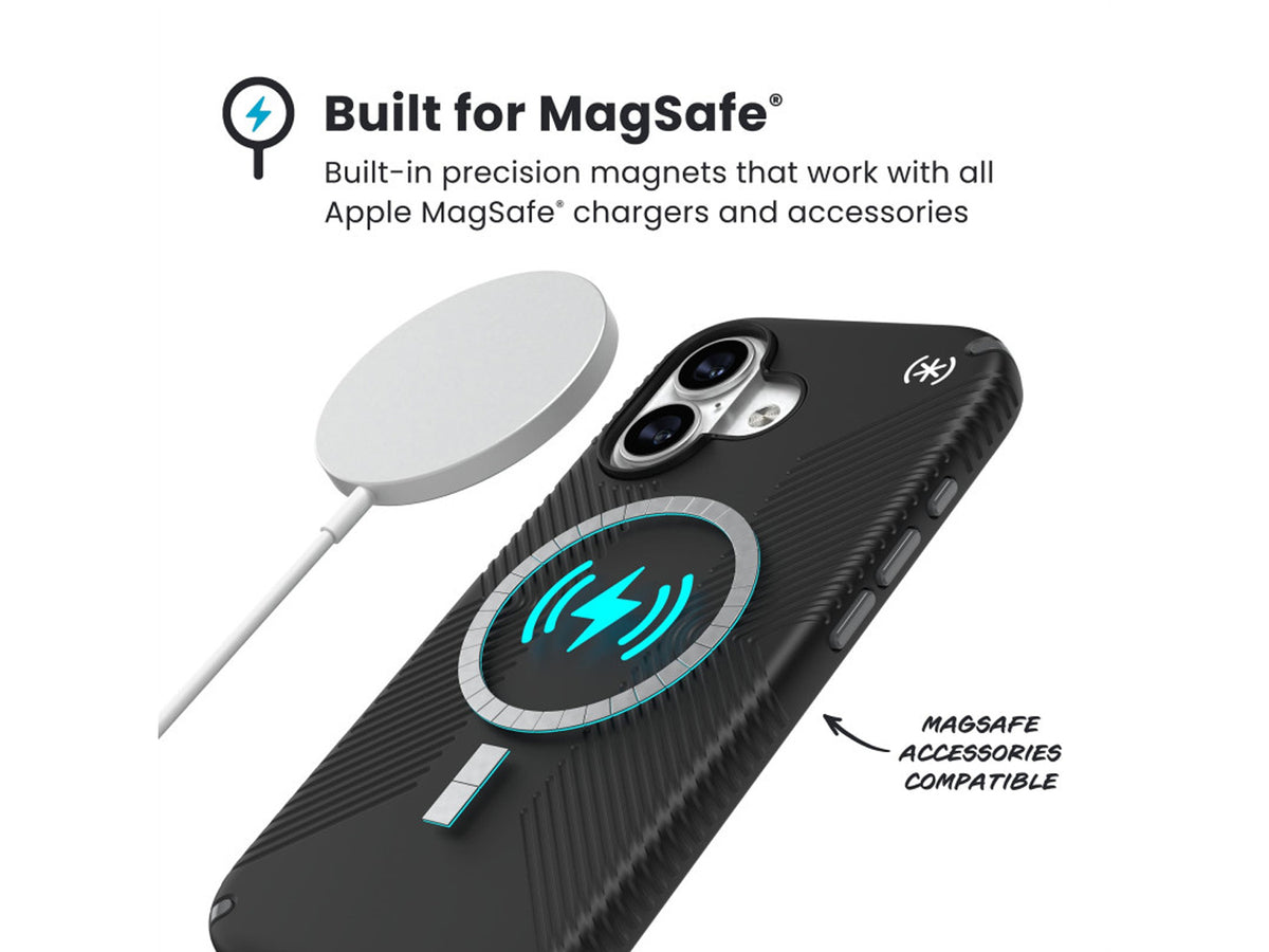Speck iPhone 17 Presidio2 Grip + MagSafe, Deep Sea/Silver Metallic