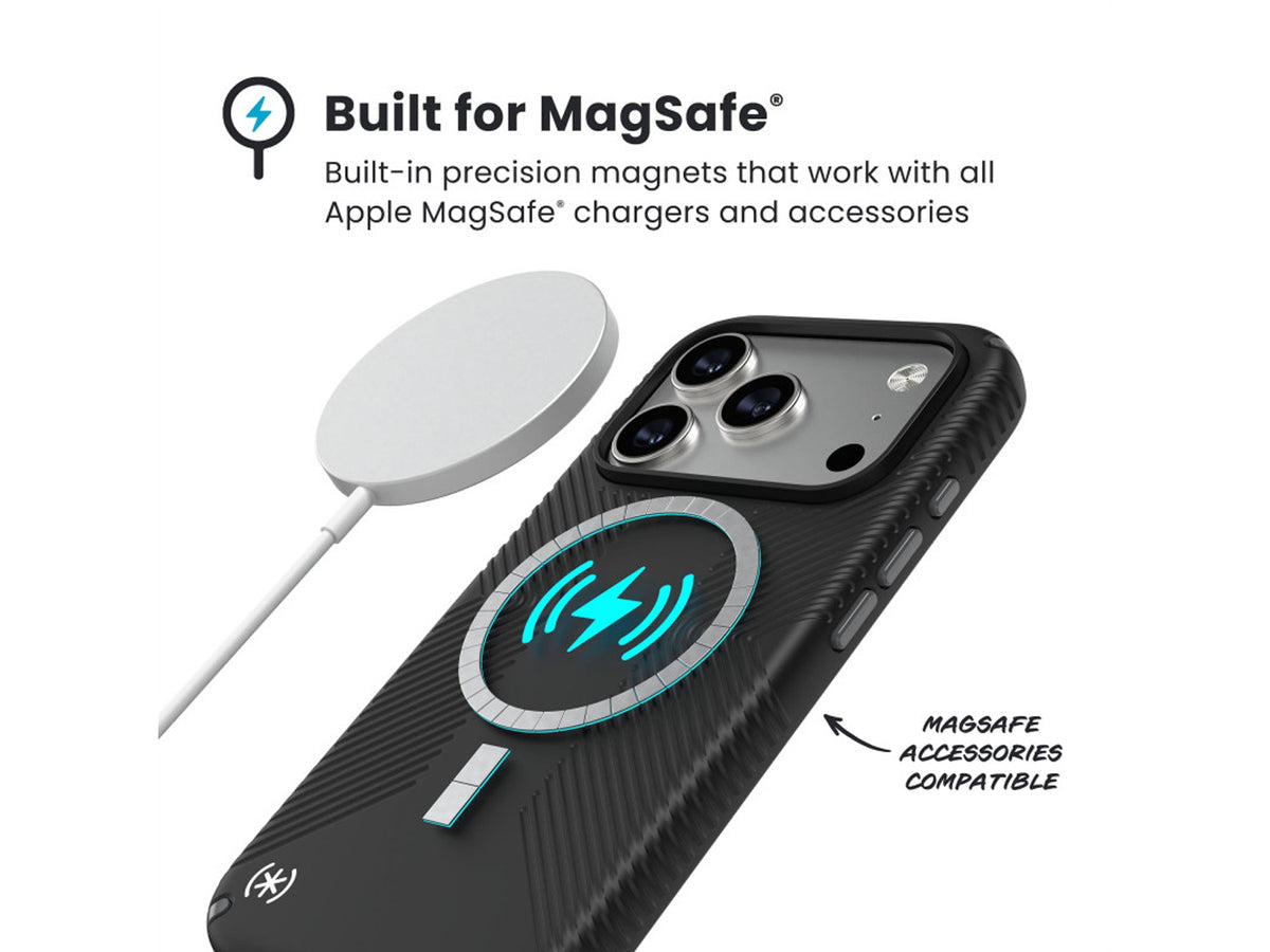 Speck iPhone 17 Pro Presidio2 Pro, MagSafe, Black/Slate Grey