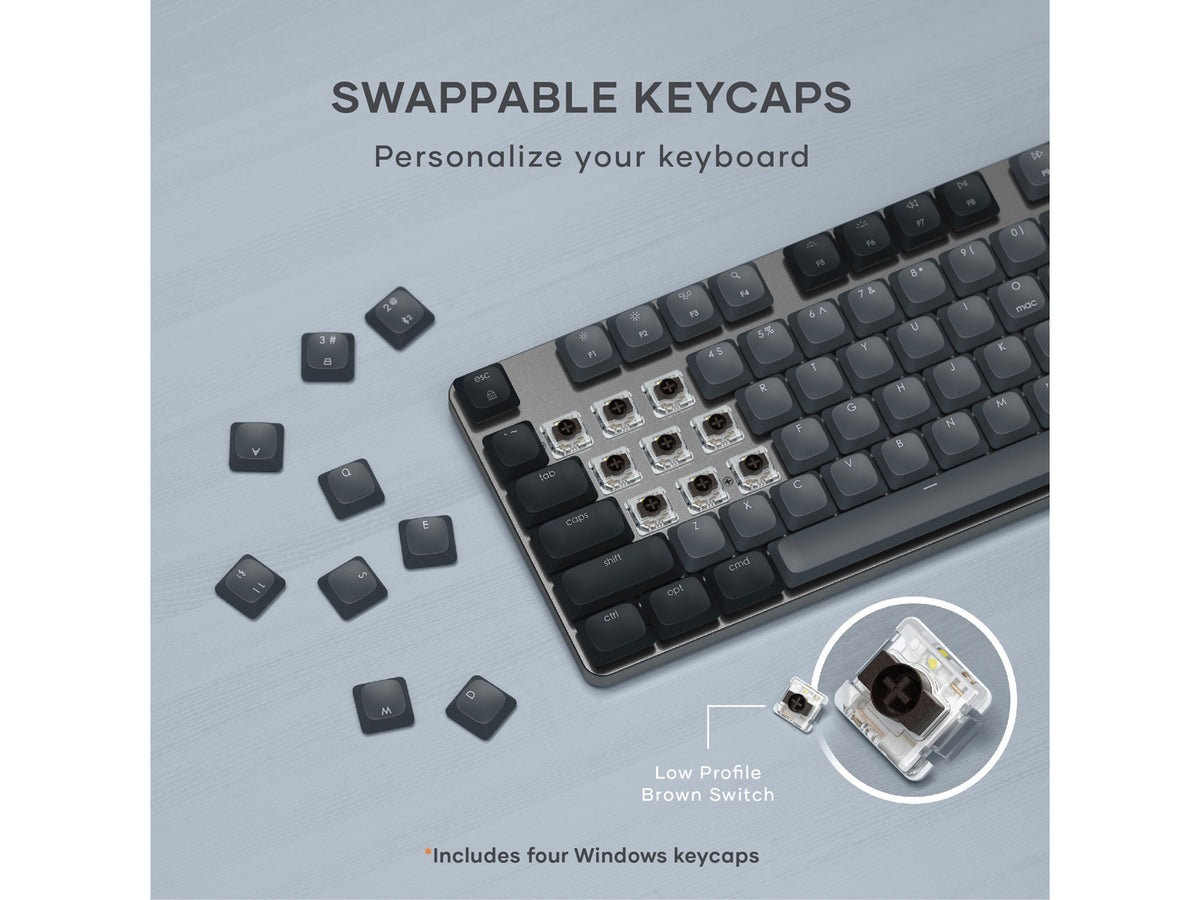 Satechi SM3 Slim Mechanical Backlit Bluetooth Keyboard (Light) - US - Dark