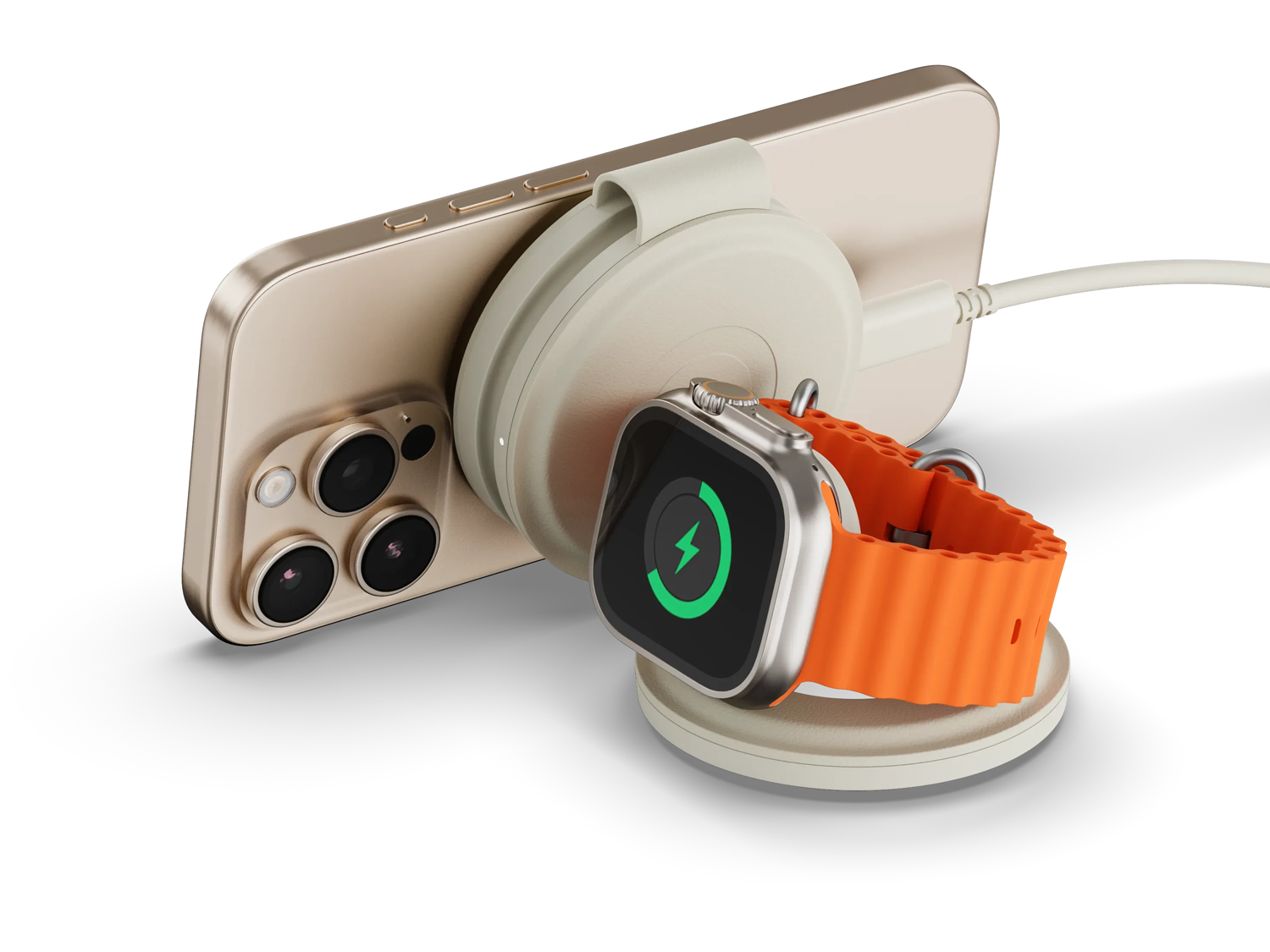 Satechi OntheGo 3-in-1 Wireless Charger - Sand
