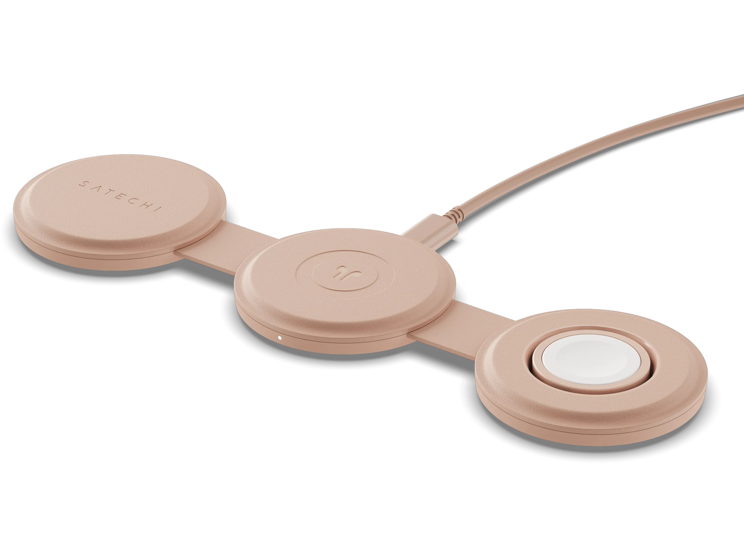 Satechi OntheGo 3-in-1 Wireless Charger - Desert Rose