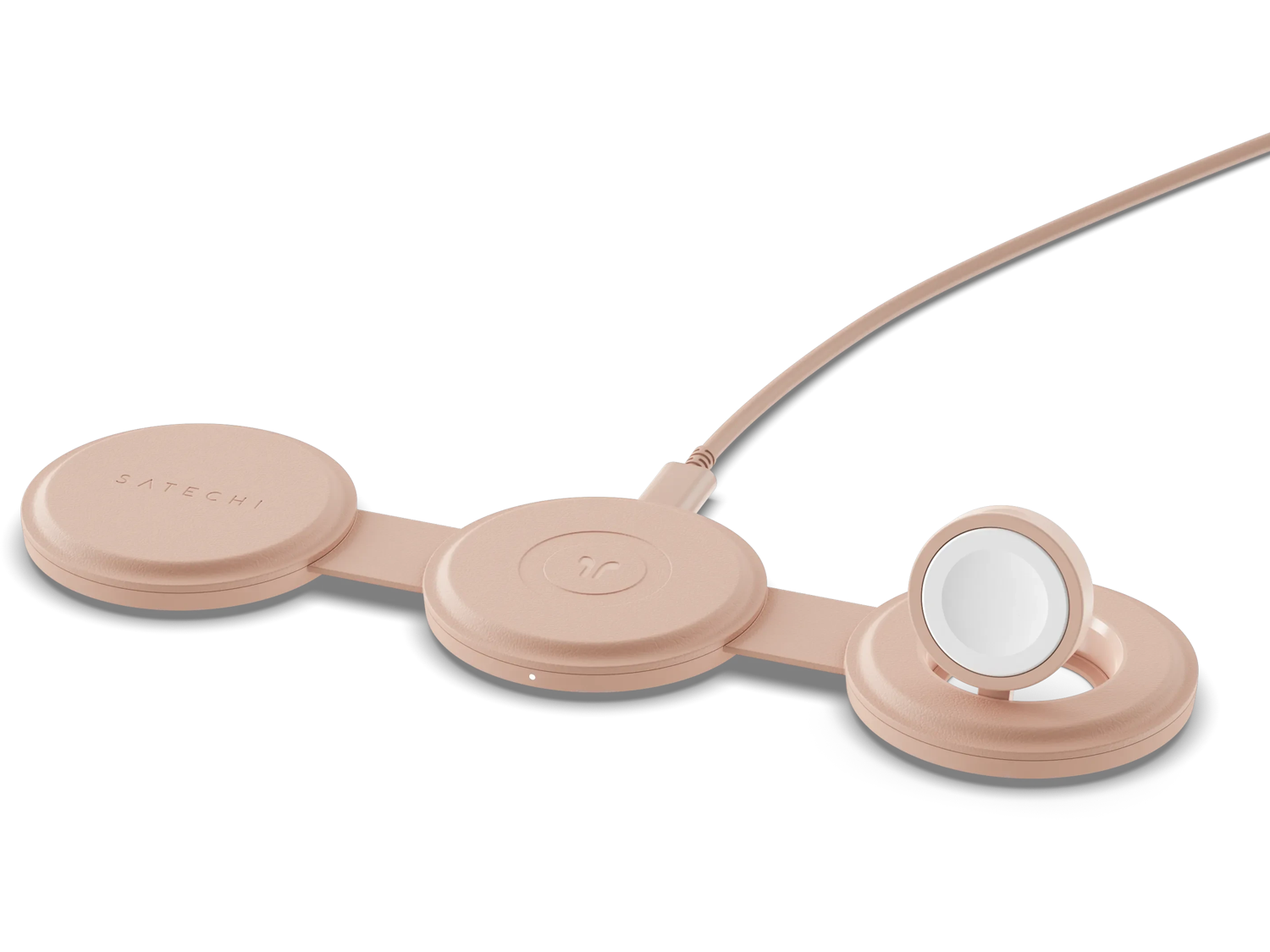 Satechi OntheGo 3-in-1 Wireless Charger - Desert Rose