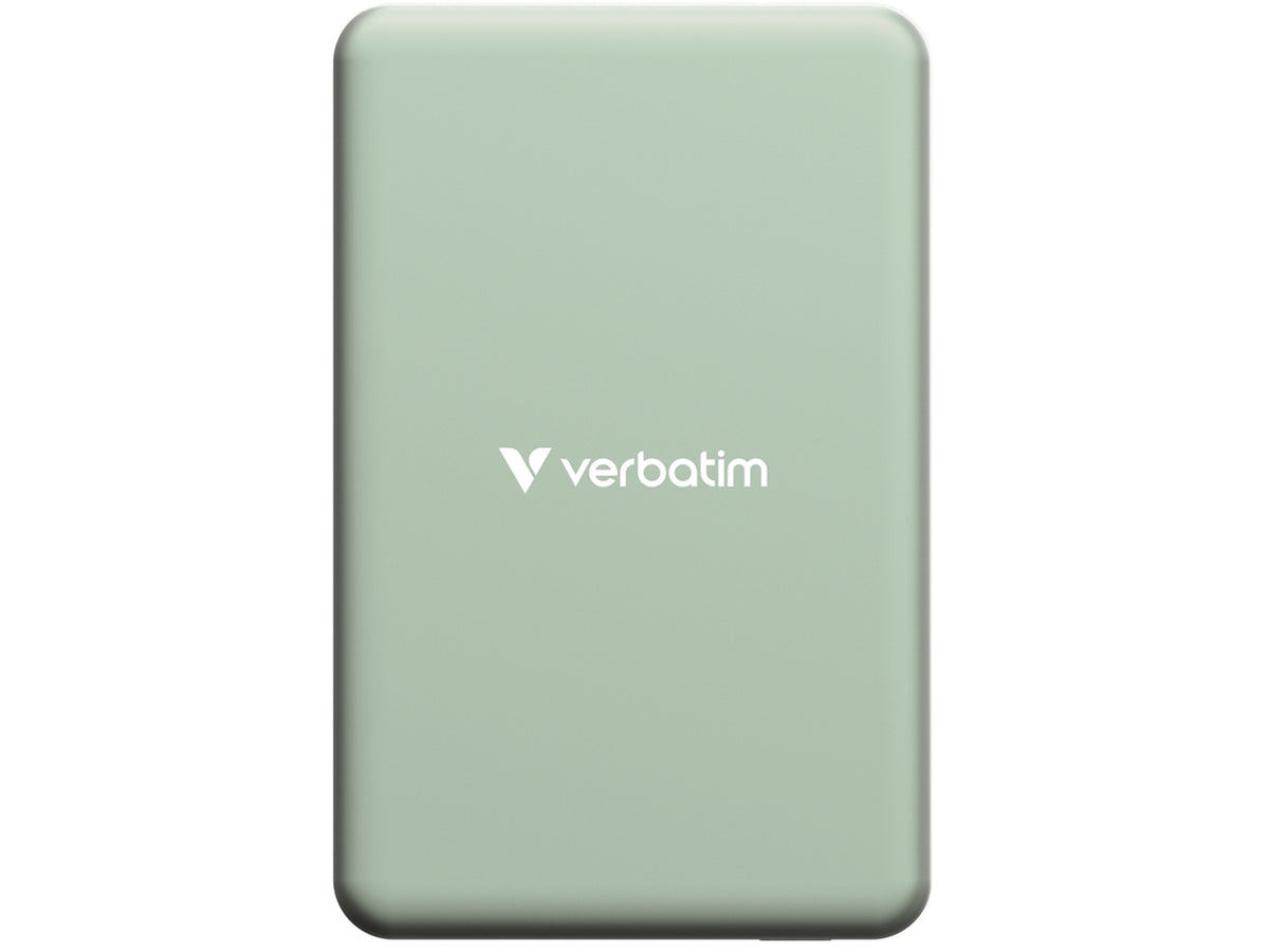 Verbatim Charge ‘n’ Go Essentials Power Bank Magnetic Wireless 10000 mAh, Green