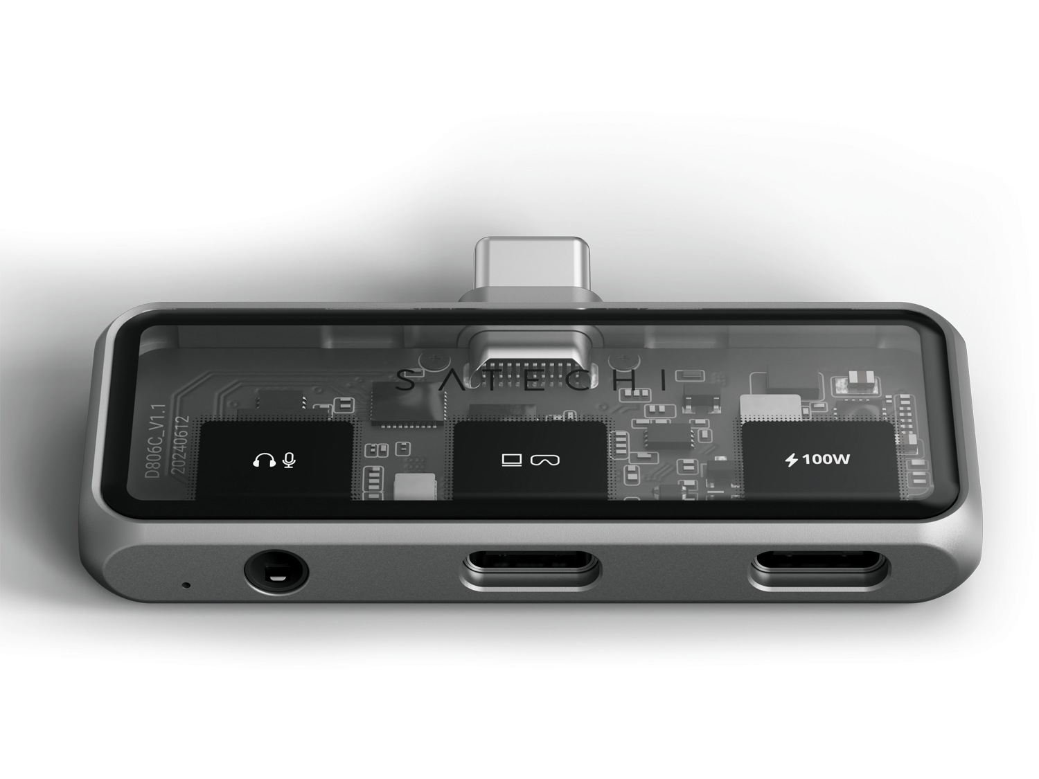 Satechi Mobile XR Hub with dual USB-C and Audio - Space Gray