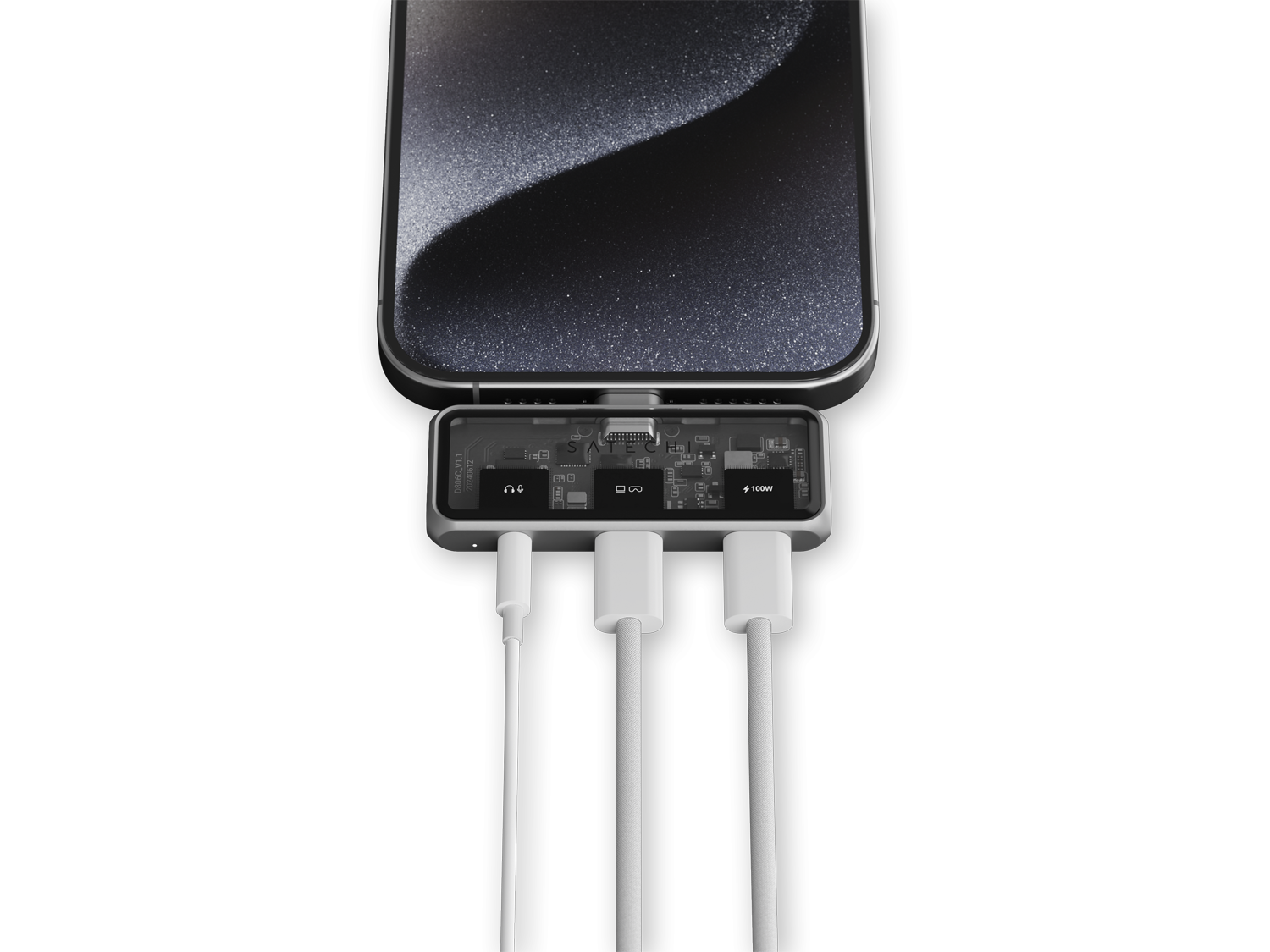 Satechi Mobile XR Hub with dual USB-C and Audio - Space Gray