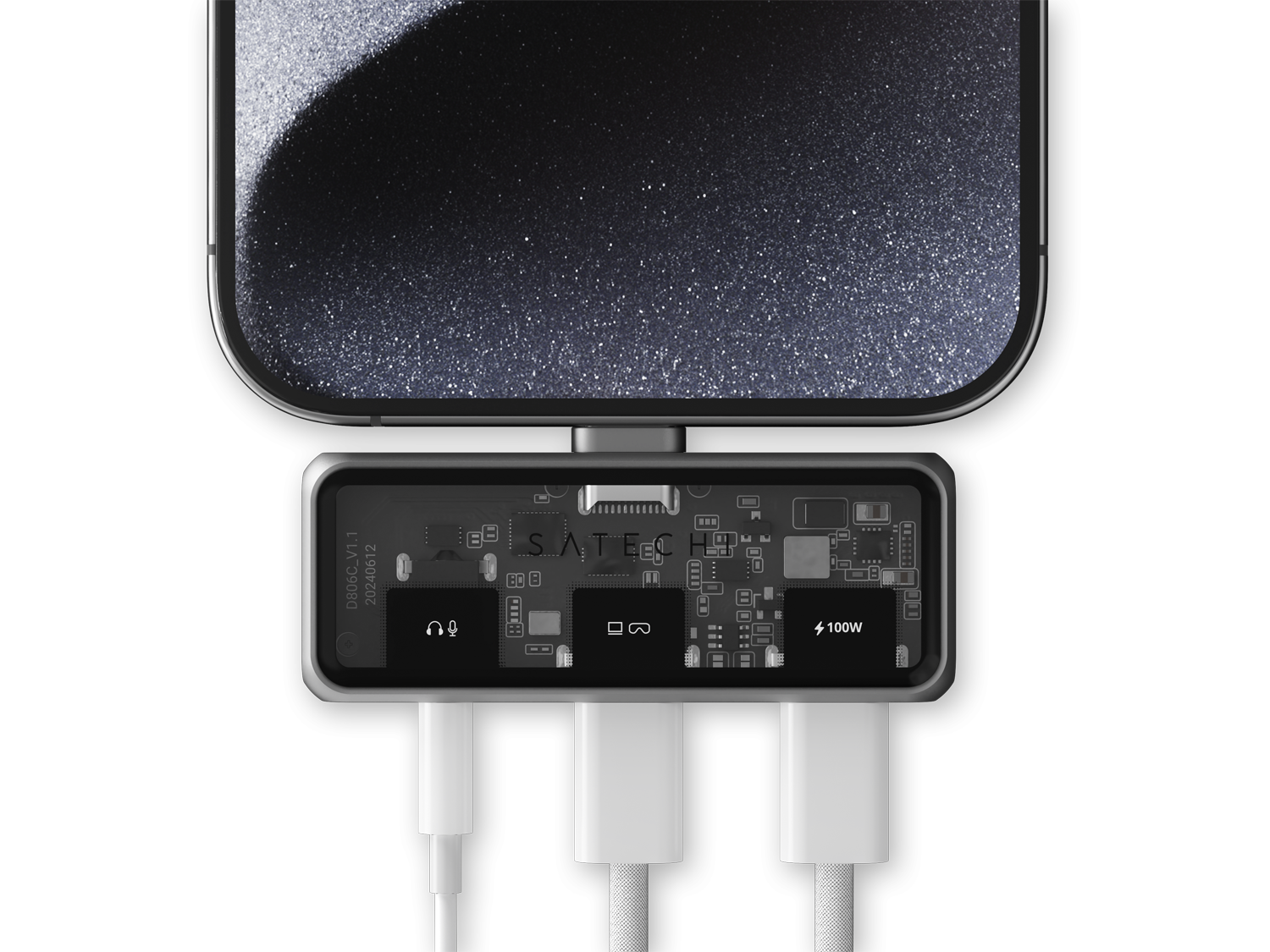 Satechi Mobile XR Hub with dual USB-C and Audio - Space Gray