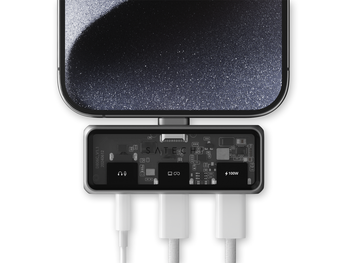Satechi Mobile XR Hub with dual USB-C and Audio - Space Gray