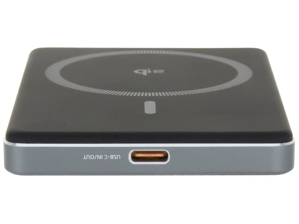 Dviced Qi2 Ultrathin MagSafe Power bank 5000mAh, Black/Grey