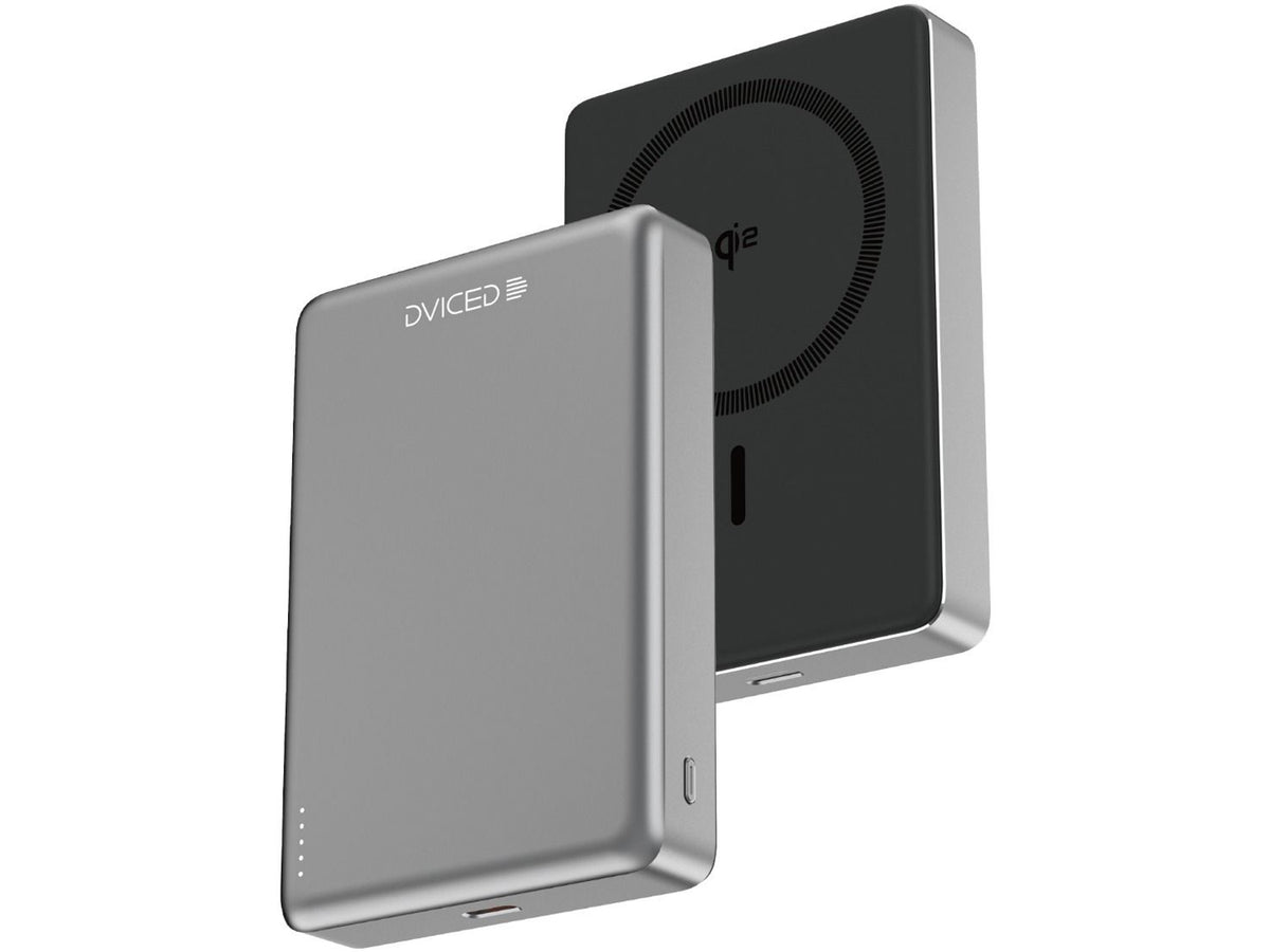 Dviced Qi2 Ultrathin MagSafe Power bank 10000mAh, Black/Grey