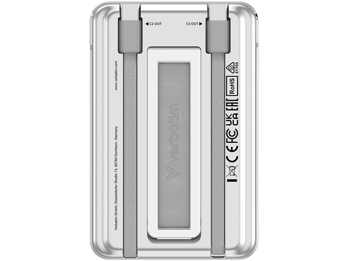 Verbatim Charge 'n' Go Two Cable Magnetic Wireless Charging 5,000mAh - Silver