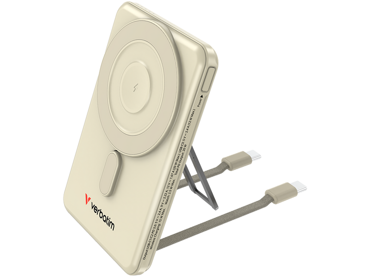 Verbatim Charge 'n' Go Two Cable Magnetic Wireless Charging 5,000mAh - Gold