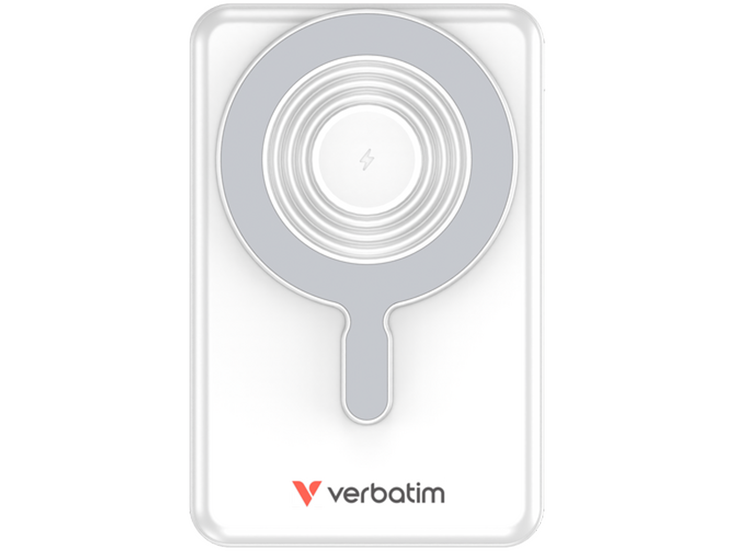 Verbatim Charge 'n' Go Two Cable Power Bank with Display Magnetic Wireless Charging 10,000mAh - Silver