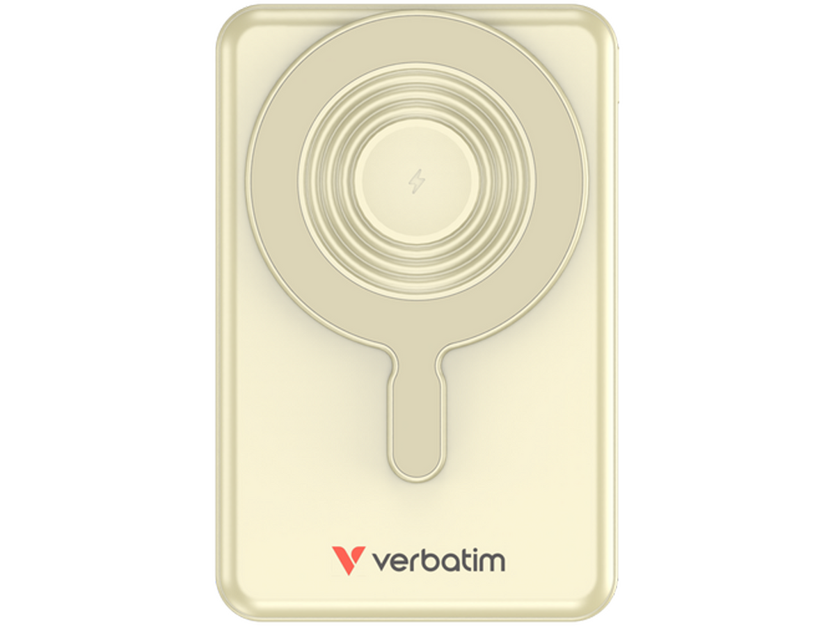 Verbatim Charge 'n' Go Two Cable Power Bank with Display Magnetic Wireless Charging 10,000mAh - Gold
