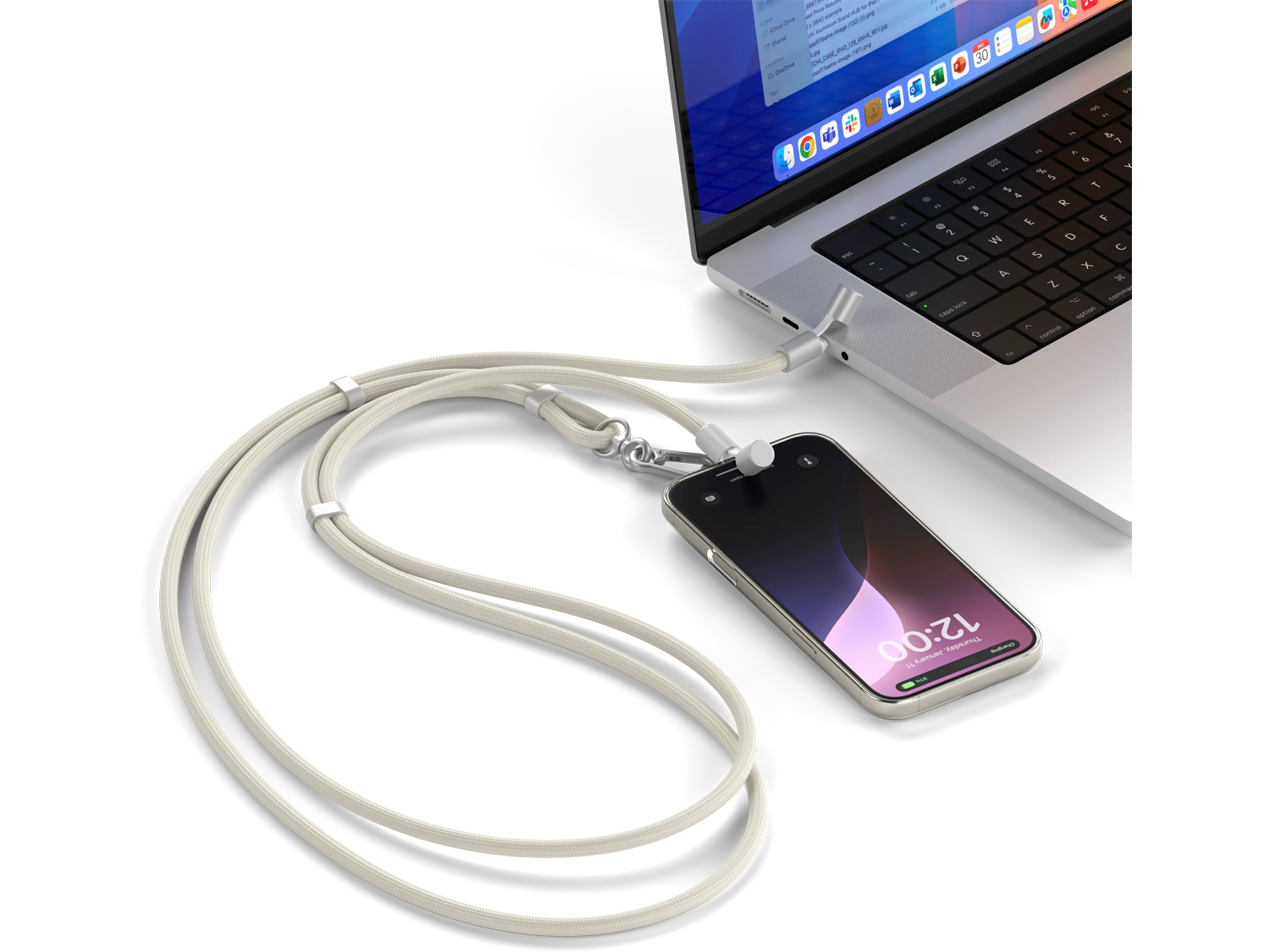 Satechi OntheGo™ USB-C Lanyard Cable, Sand