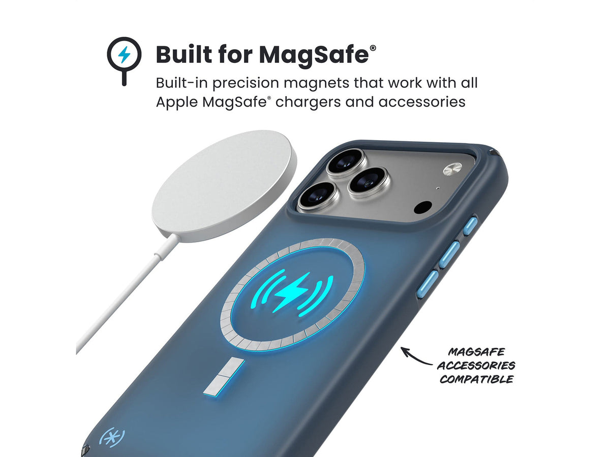 Speck iPhone 17 Pro Max Presidio Lux, MagSafe, Deep Sea Fade/Black/Spell Blue