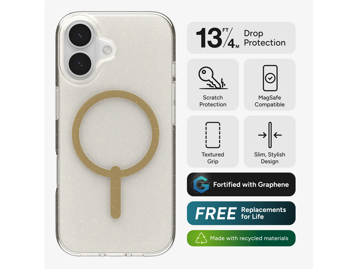 ZAGG Cases Milan Snap iPhone 17 Glitter Gold
