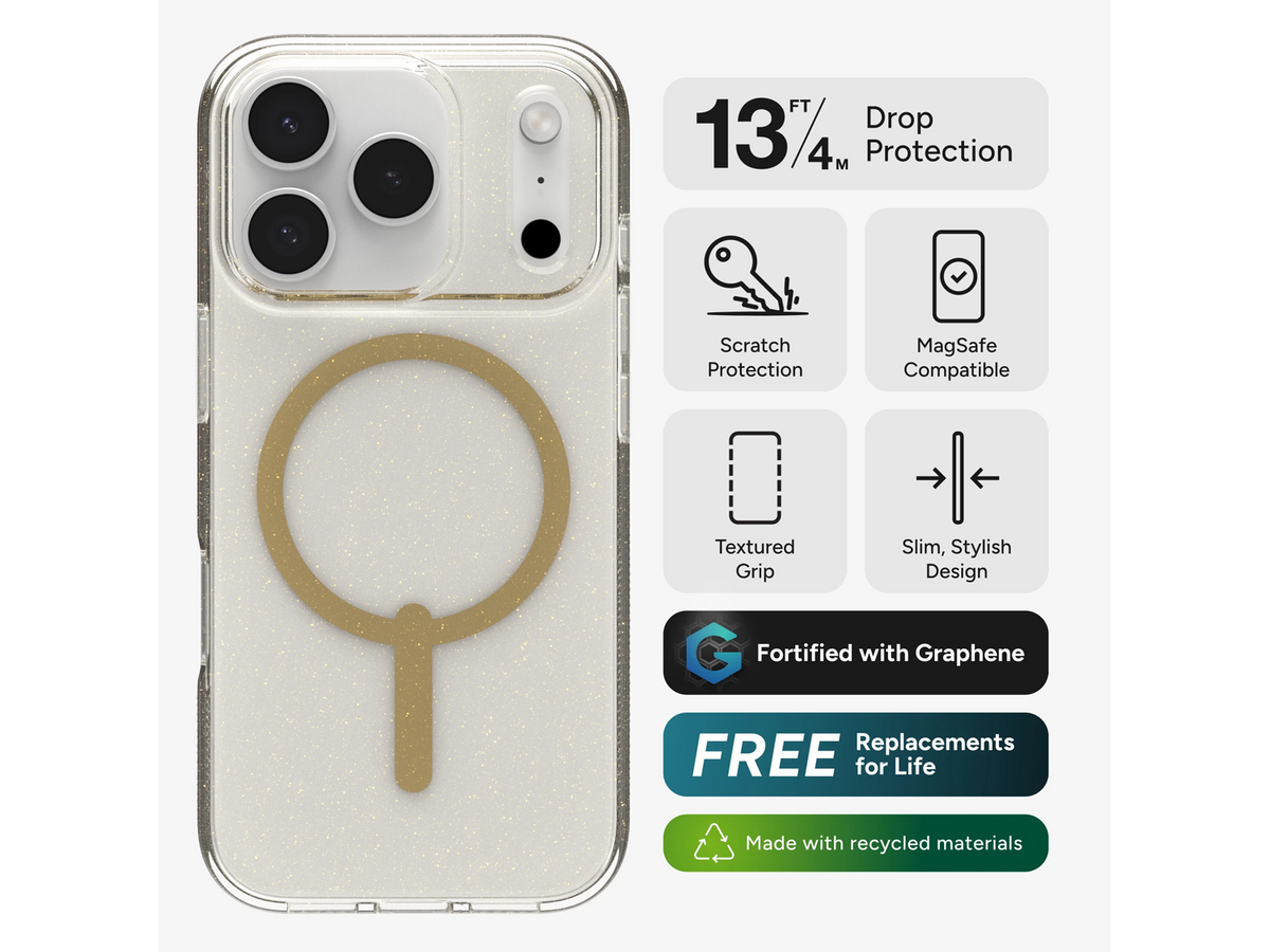 ZAGG Cases Milan Snap iPhone 17 Pro Glitter Gold