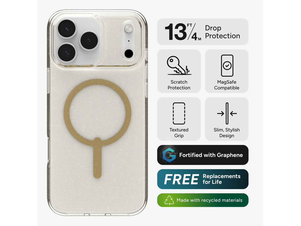 ZAGG Cases Milan Snap iPhone 17 Pro Max Glitter Gold