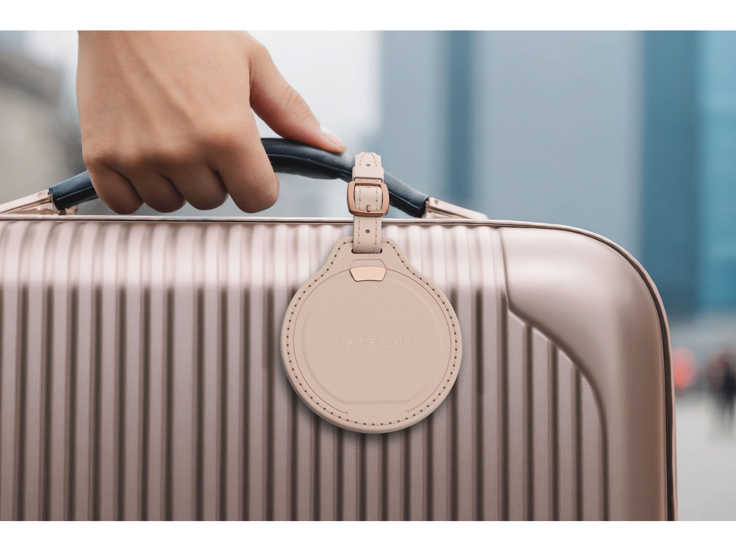 Satechi Vegan-Leather FindAll Luggage Tag - Desert Rose