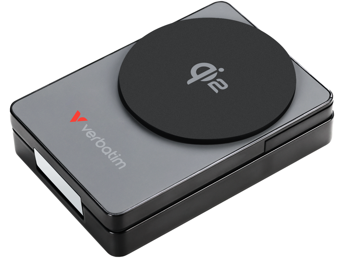 Verbatim Charge 'n' Go Qi2 Power Bank 5000mAh Magnetic Wireless Charging - Grey
