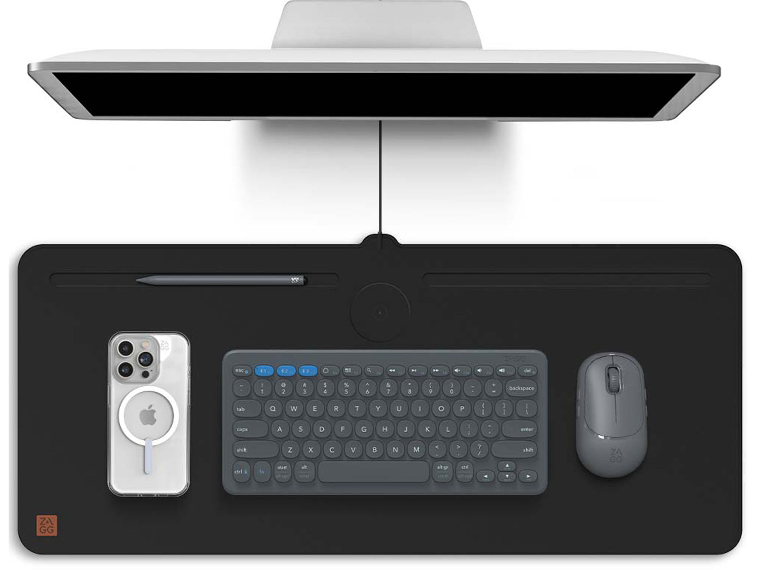 ZAGG Desk Mat with Wireless Charging Black