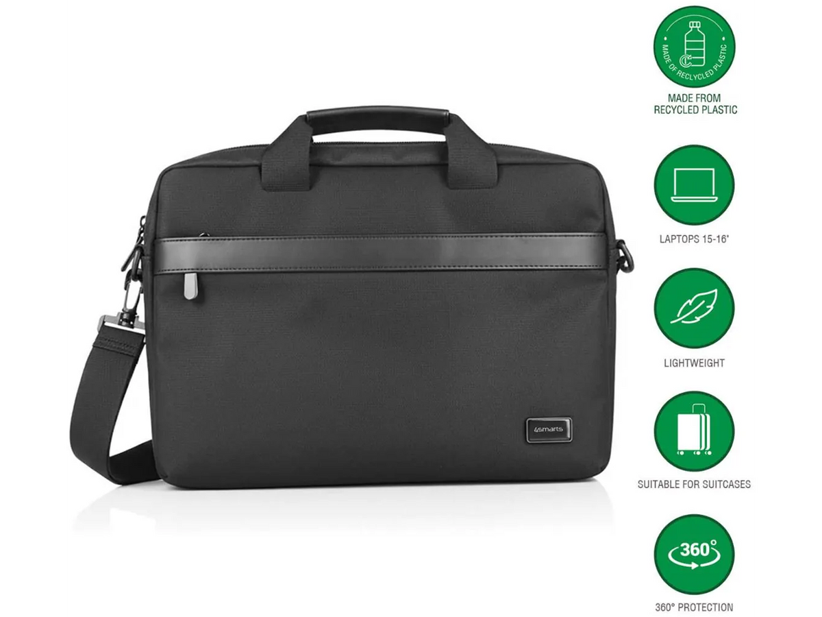 4smarts Laptop Bag Target Eco Slim 16" Черен