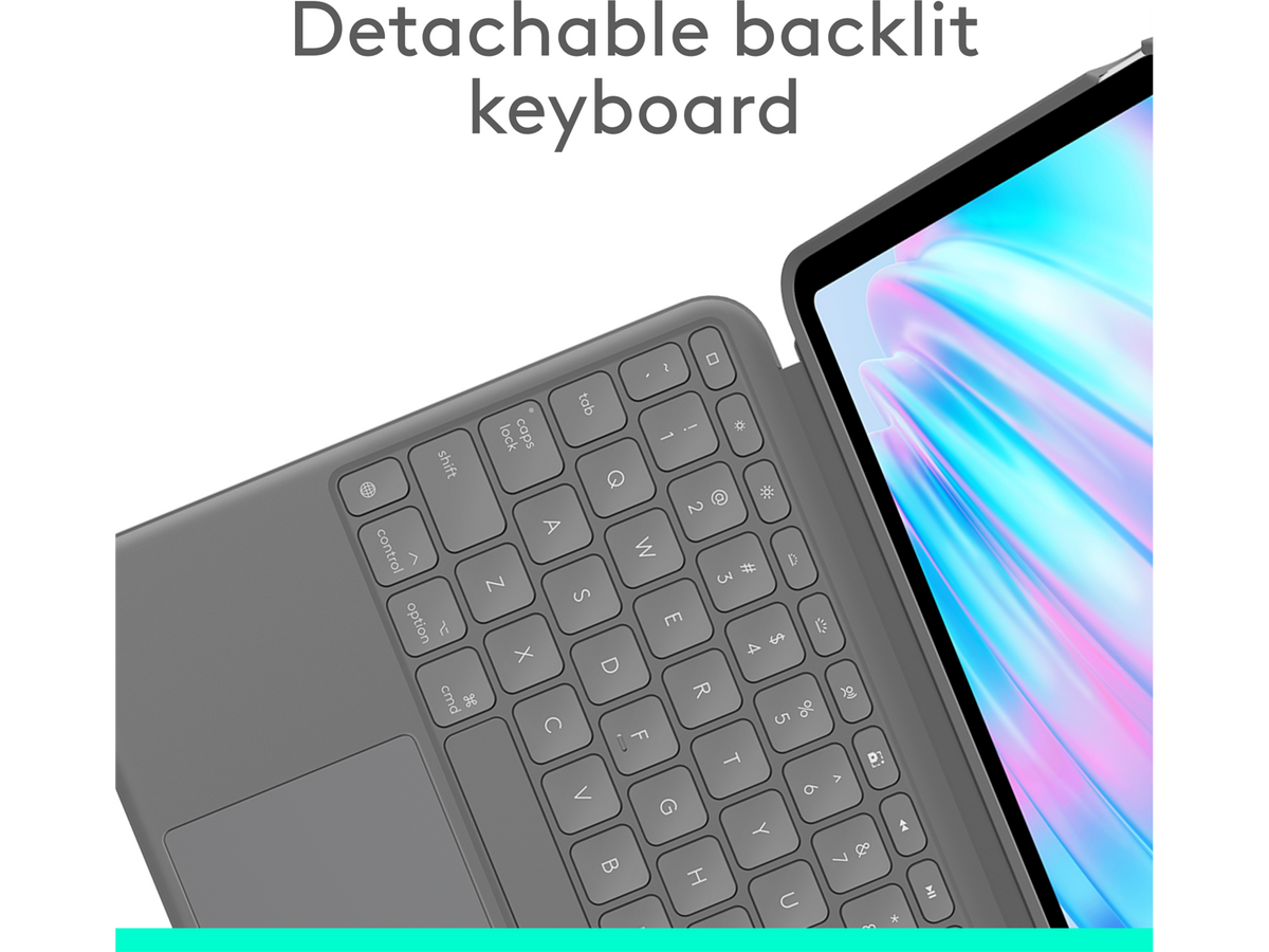 Logitech Combo Touch for iPad Air 11-inch (M2, M3 & M4), iPad Air (5th gen), Oxford Grey English International (QWERTY)