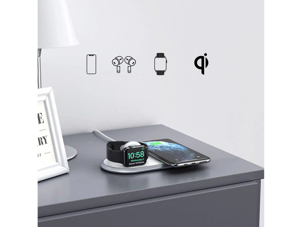 Choetech T317 2-in-1 Qi Wireless Charger With MFI Apple Watch Stand