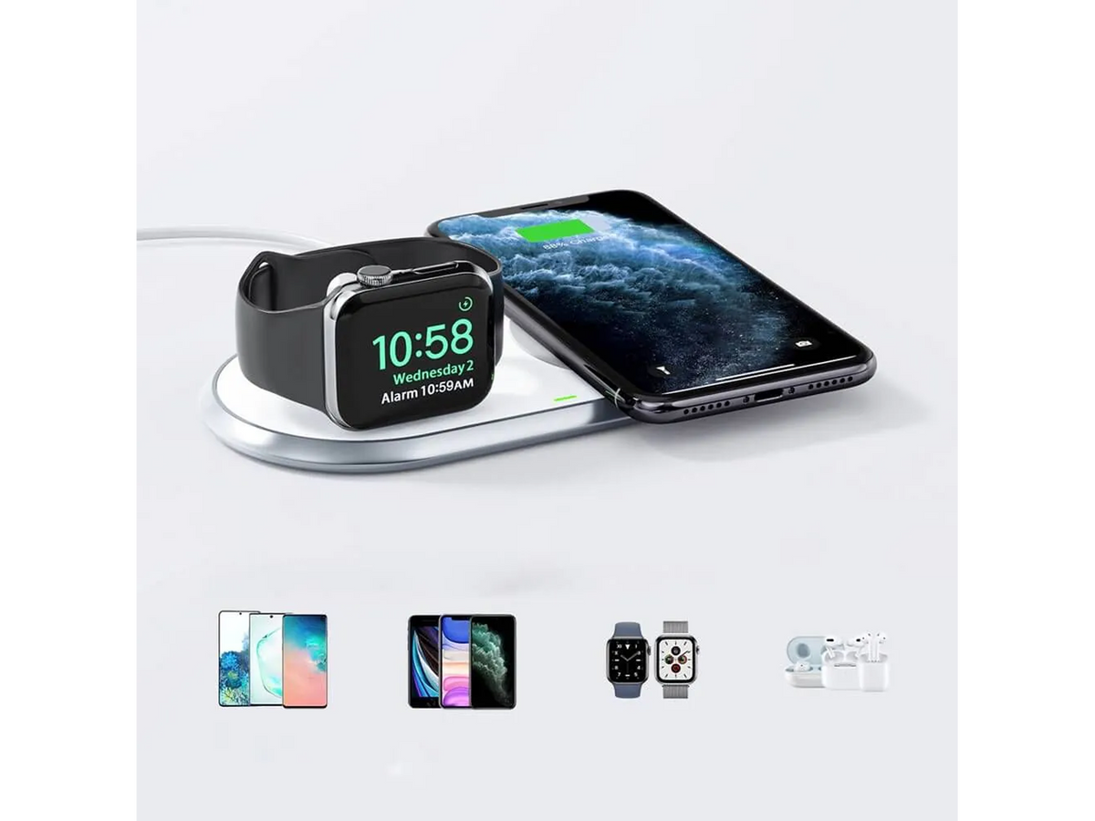 Choetech T317 2-in-1 Qi Wireless Charger With MFI Apple Watch Stand