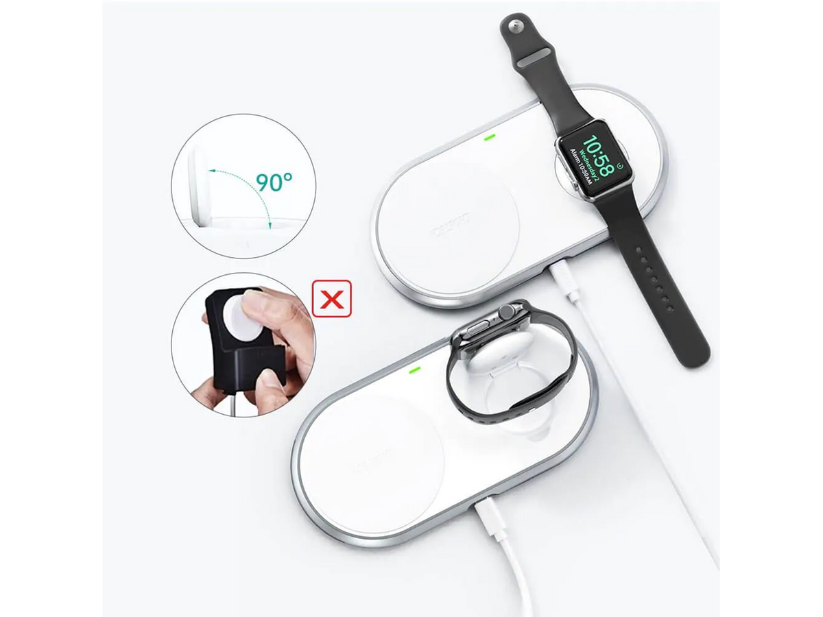Choetech T317 2-in-1 Qi Wireless Charger With MFI Apple Watch Stand