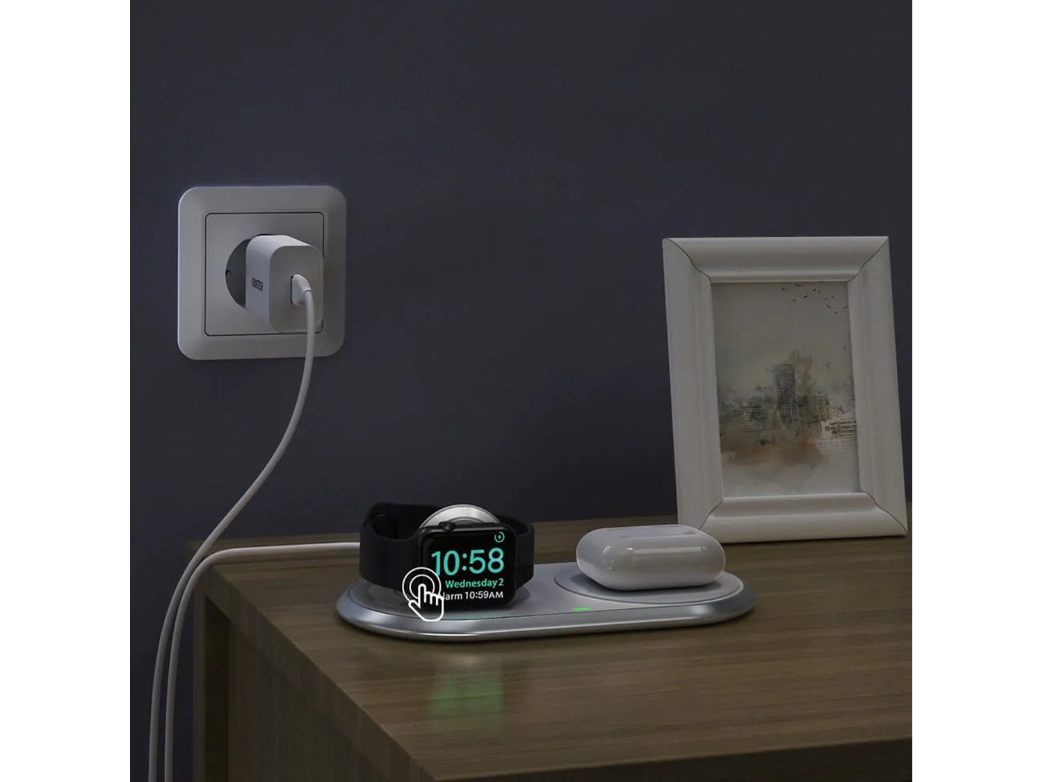 Choetech T317 2-in-1 Qi Wireless Charger With MFI Apple Watch Stand