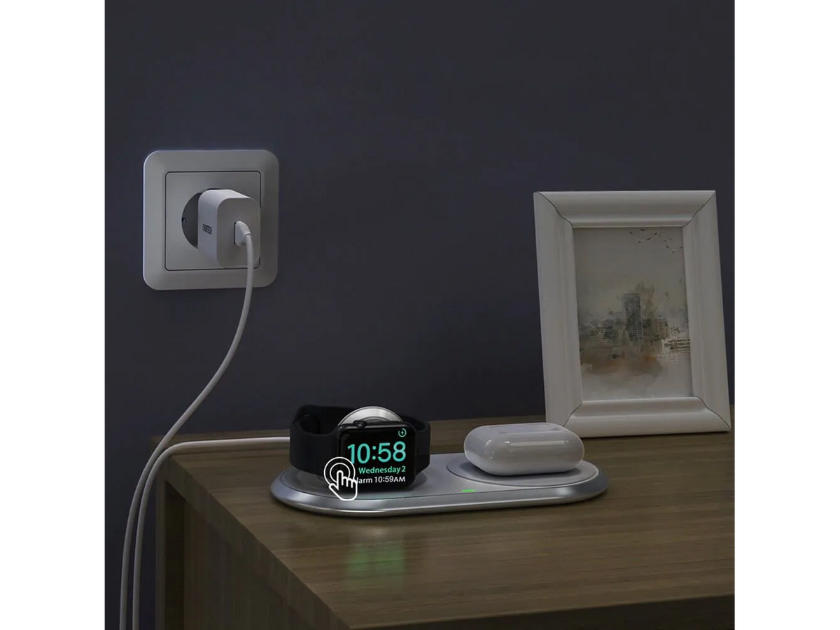 Choetech T317 2-in-1 Qi Wireless Charger With MFI Apple Watch Stand