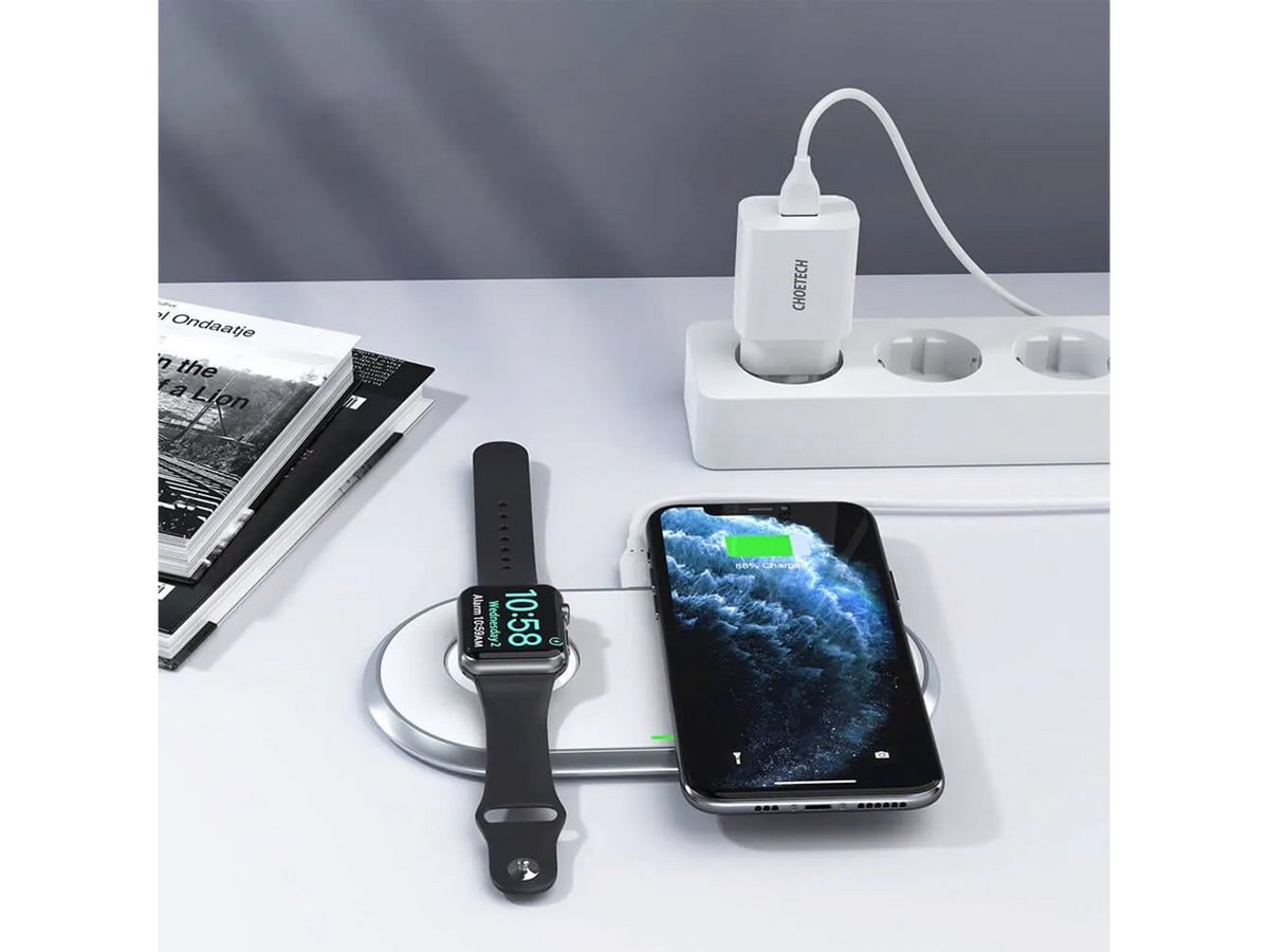Choetech T317 2-in-1 Qi Wireless Charger With MFI Apple Watch Stand