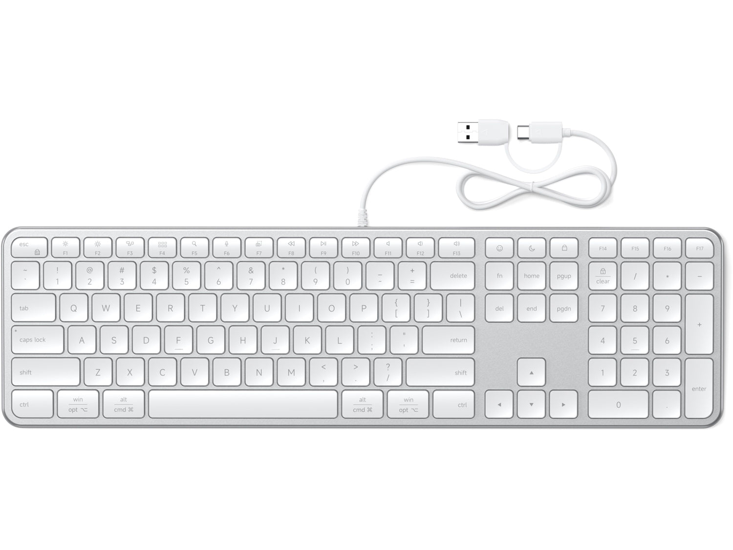 Satechi Slim LX3 Wired Keyboard - US English - Silver