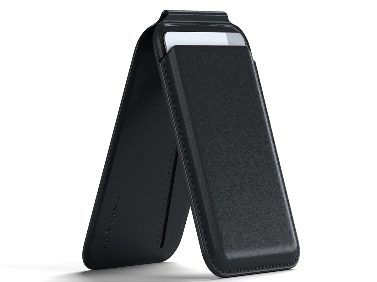 Satechi Vegan-Leather Magnetic Wallet Stand- Black