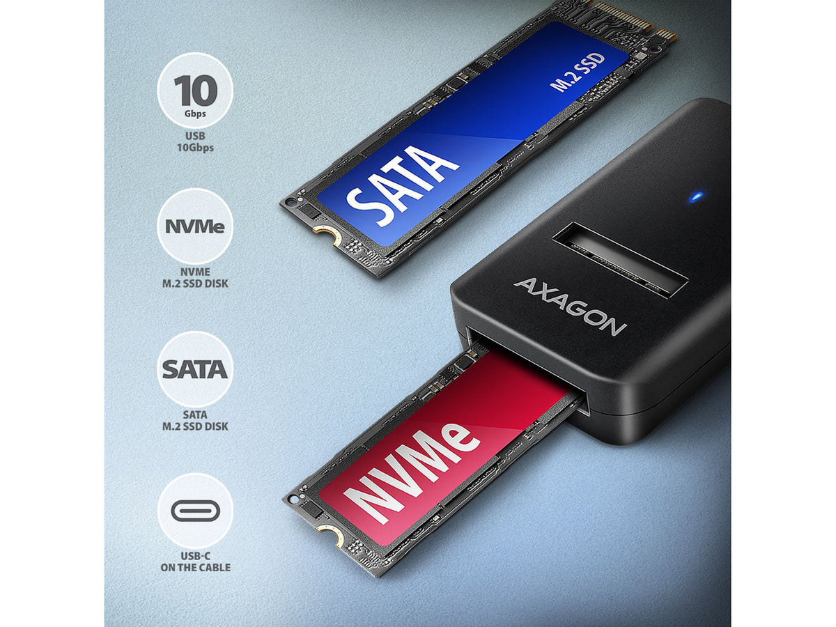 AXAGON ADM2-CM External Box USB-C 3.2 Gen 2 - NVMe M.2