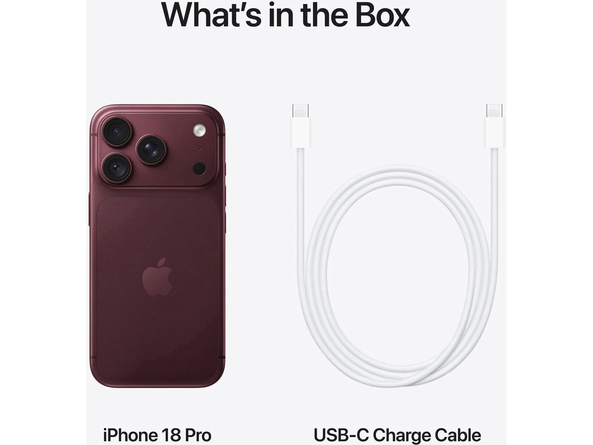 Apple iPhone 18 Pro - 12GB RAM / 2TB, Burgundy
