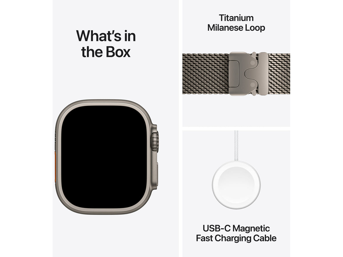Apple Watch Ultra 4 GPS + Cellular - Milanese Loop, Natural Titanium, Small