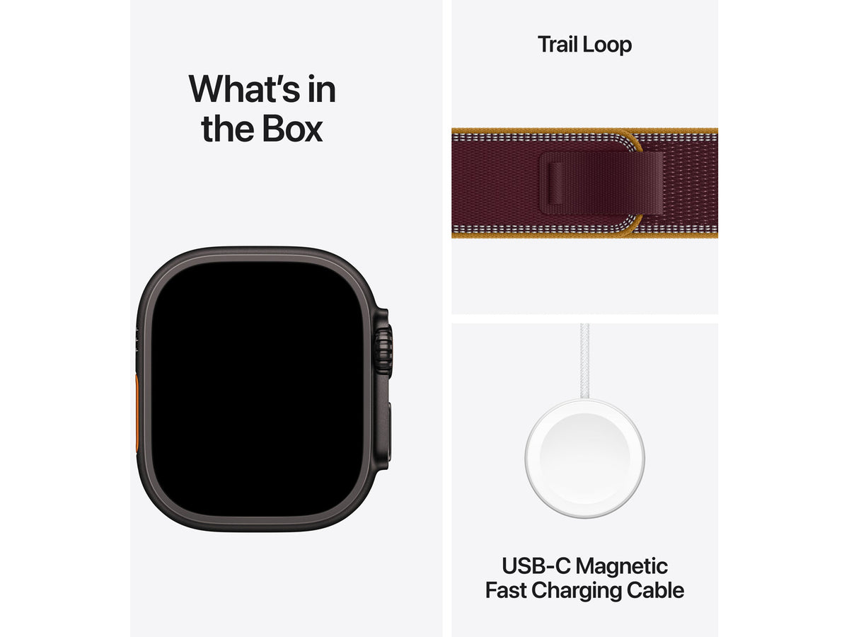 Apple Watch Ultra 4 GPS + Cellular - Black, Trail Loop, Burgundy, M/L