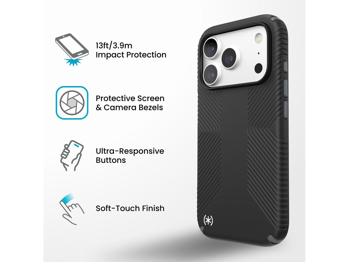 Speck Presidio2 Grip MagSafe Apple iPhone 18 Pro Case, Black