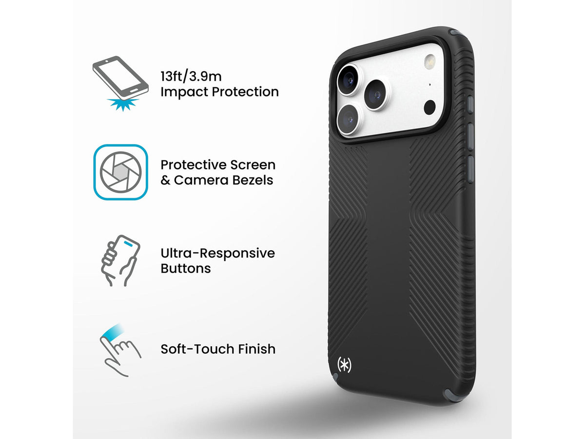 Speck Presidio2 Grip MagSafe Apple iPhone 18 Pro Max Case, Black