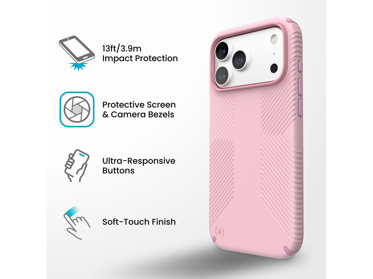 Speck Presidio2 Grip MagSafe Apple iPhone 18 Pro Max Case, Quiet Blush